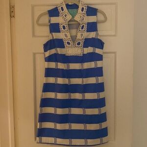 Sail to sable blue and white dress